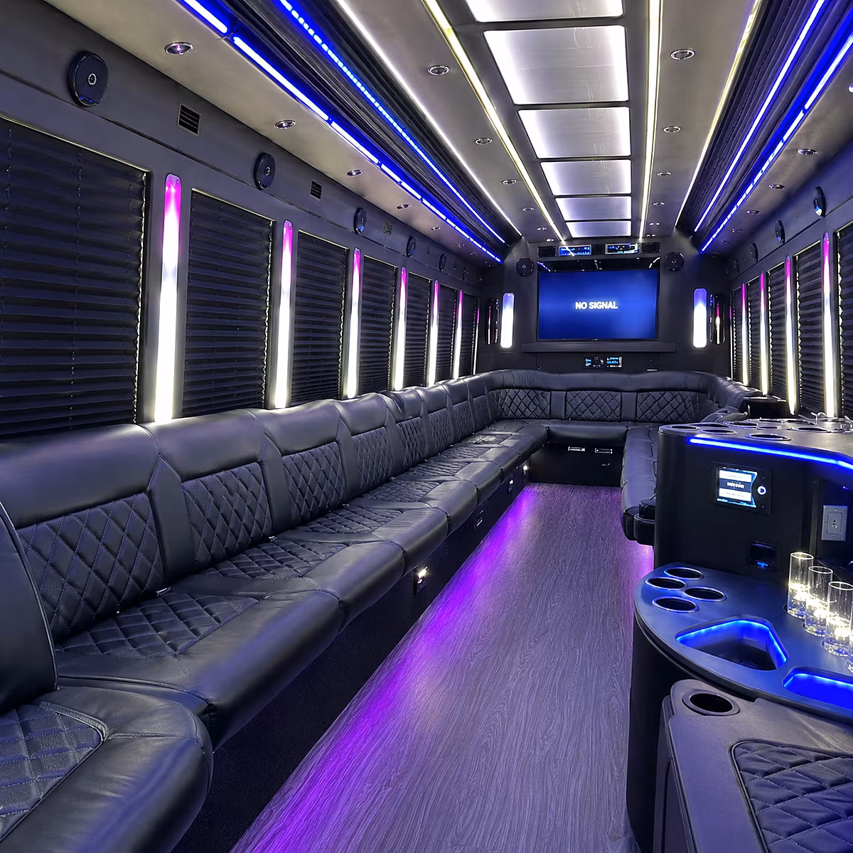 Fresno Concert & Music Festival Transportation party bus interior