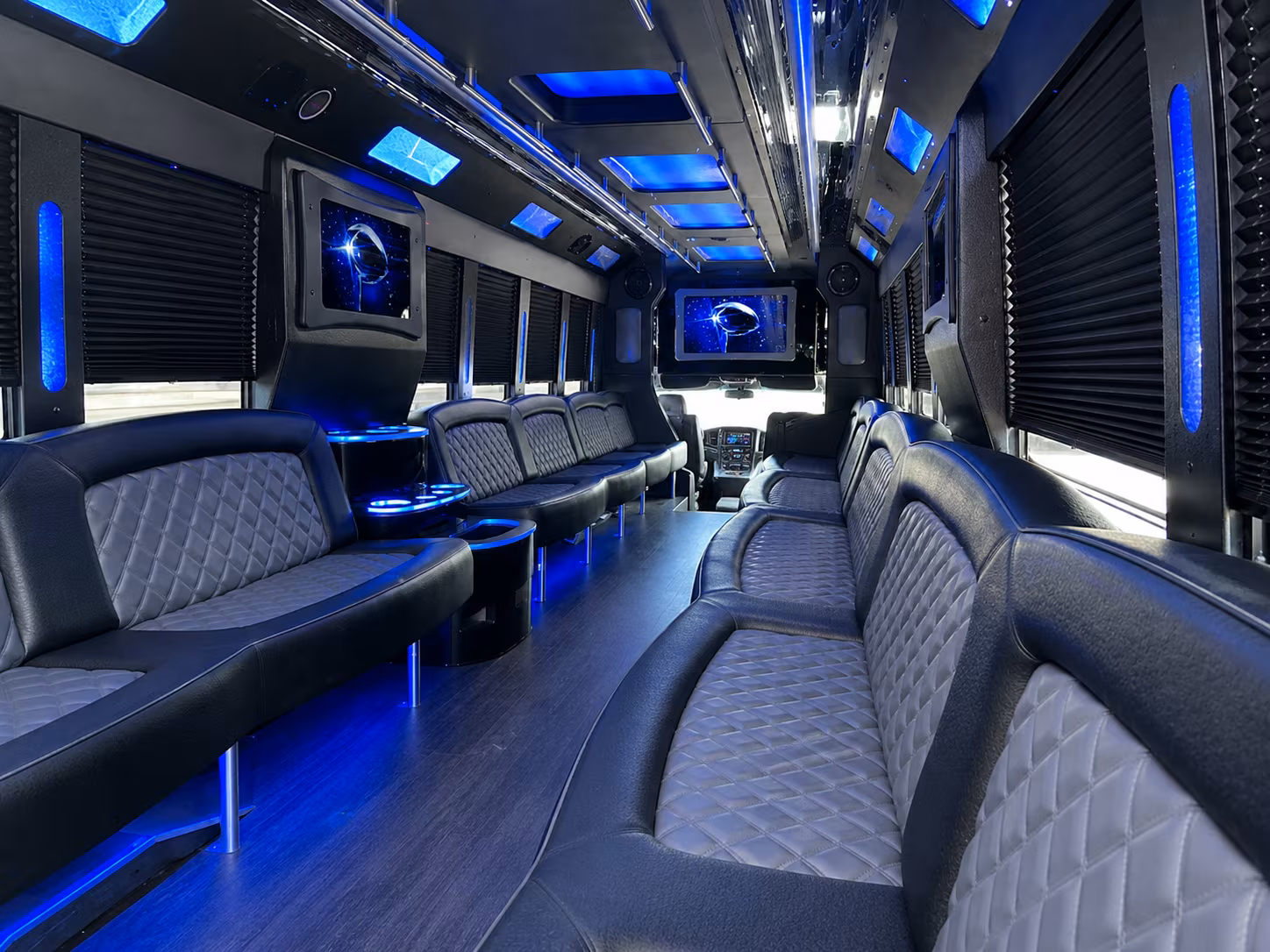 Fresno Private Event Transportation party bus exterior