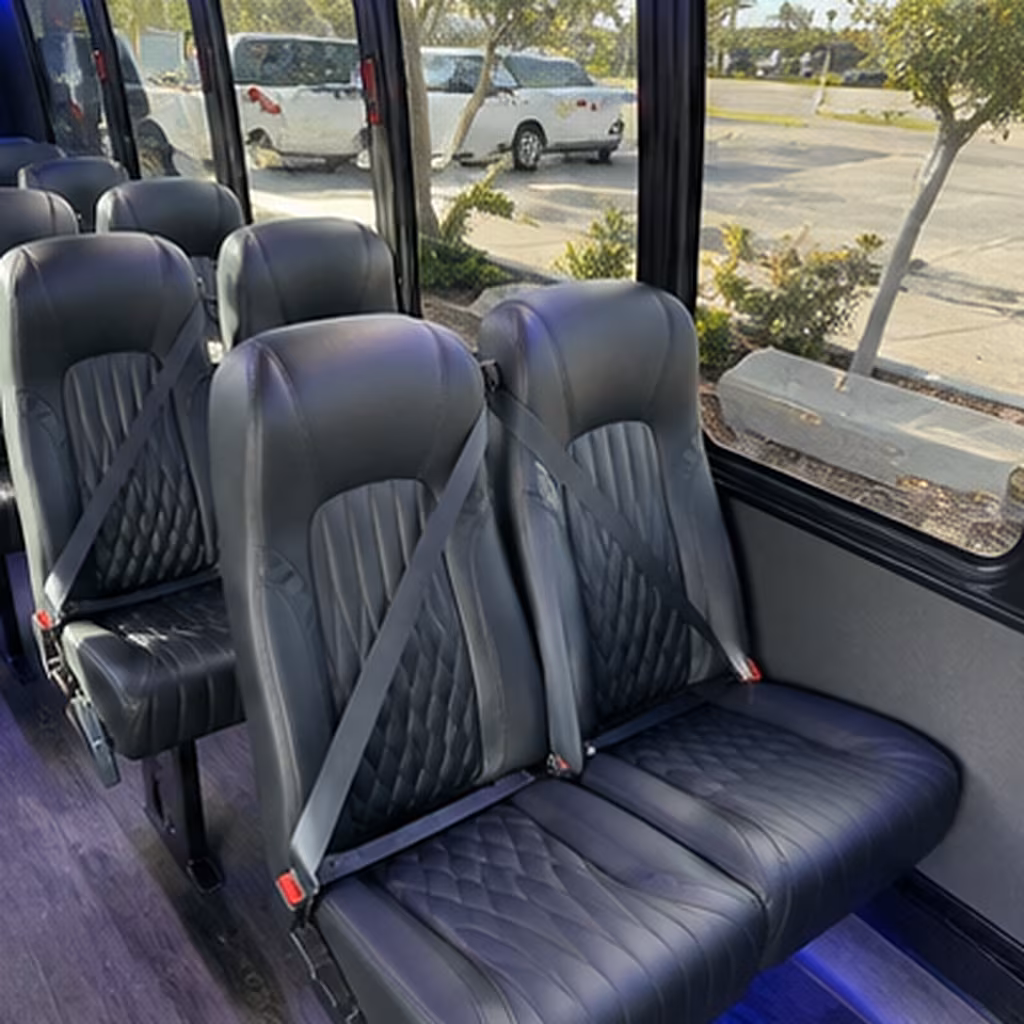 Fresno School Event Transportation party bus interior