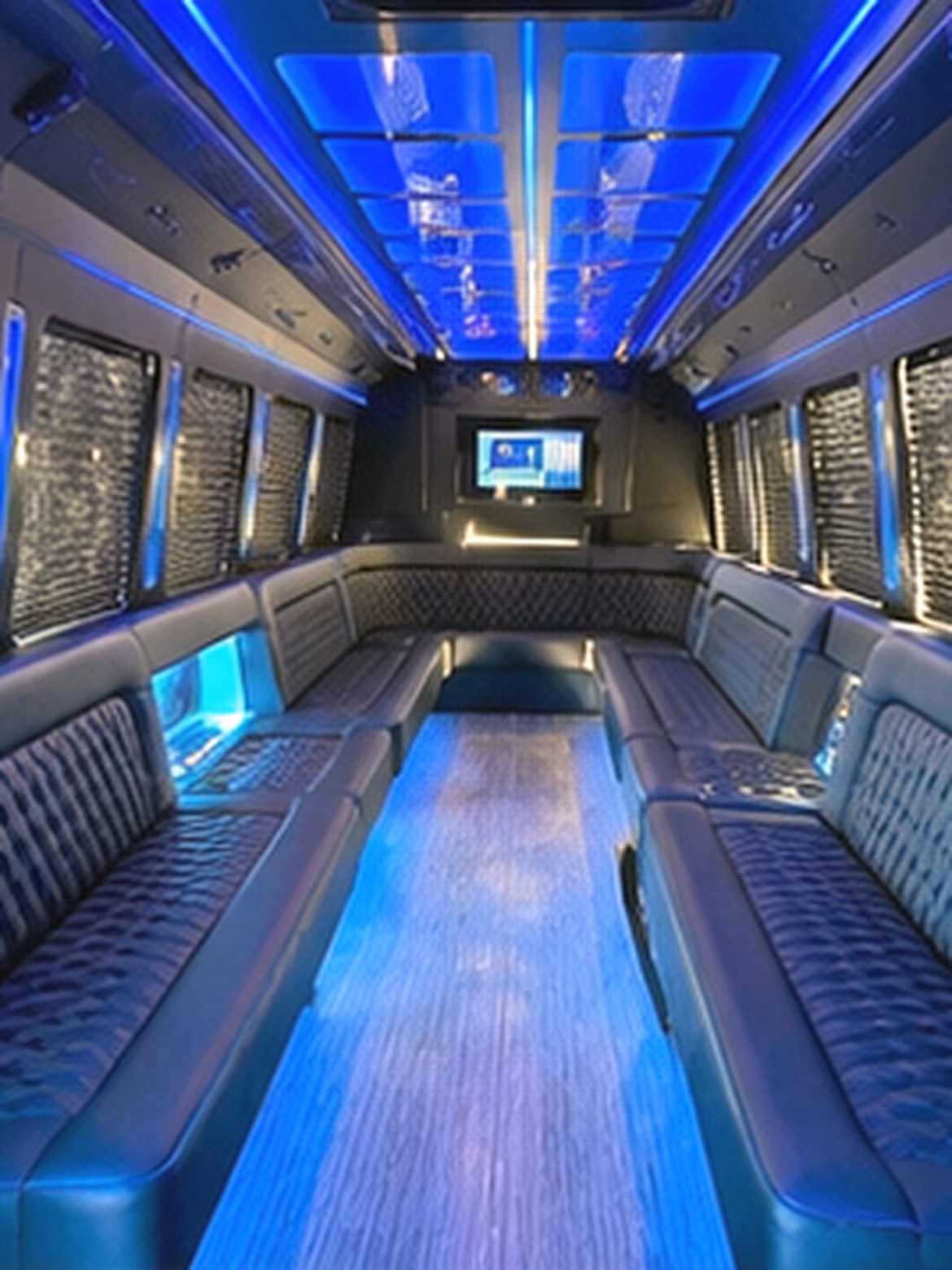 Fresno Wedding Transportation party bus interior