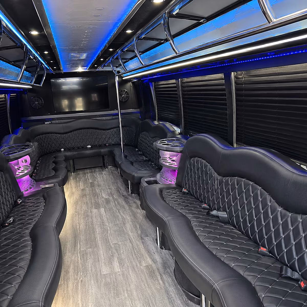 Fresno Winery Tour & Pub Crawl Transportation party bus interior