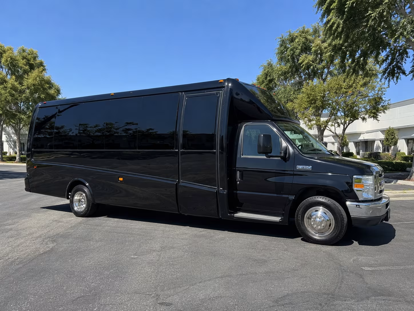 Interior of a party bus rental serving Fresno